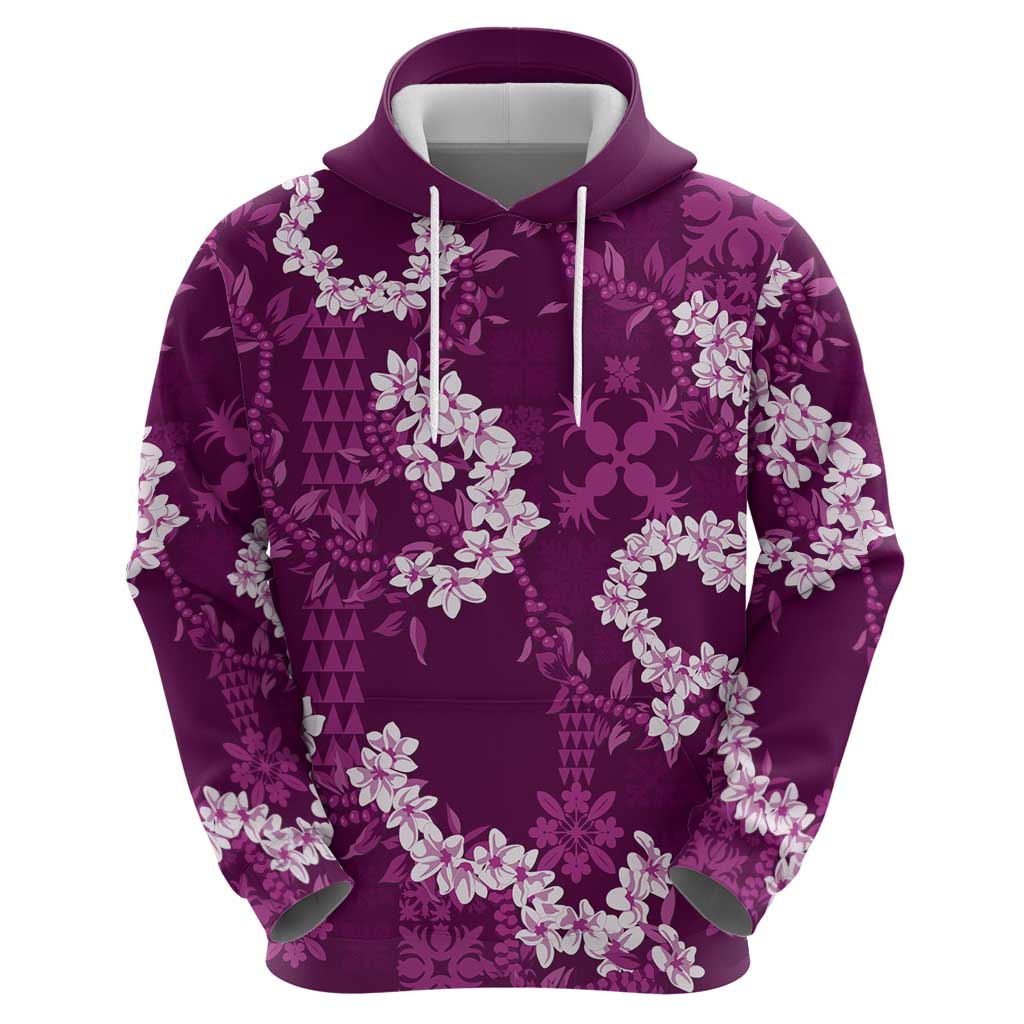 Mokihana Maile and Ilima Leis Hoodie Akala Hawaiian Tapa Quilt Pattern - Polynesian Pride