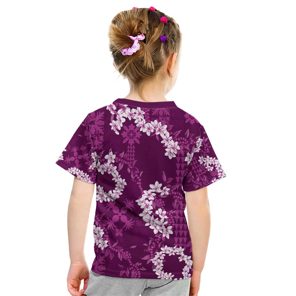 Mokihana Maile and Ilima Leis Kid T Shirt Akala Hawaiian Tapa Quilt Pattern - Polynesian Pride