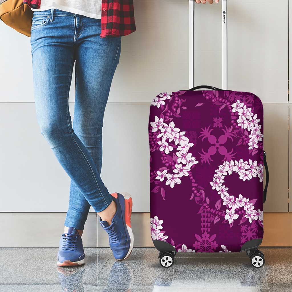 Mokihana Maile and Ilima Leis Luggage Cover Akala Hawaiian Tapa Quilt Pattern LT9 - Polynesian Pride