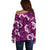 Mokihana Maile and Ilima Leis Off Shoulder Sweater Akala Hawaiian Tapa Quilt Pattern - Polynesian Pride