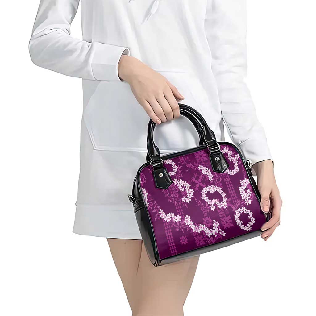 Mokihana Maile and Ilima Leis Shoulder Handbag Akala Hawaiian Tapa Quilt Pattern - Polynesian Pride