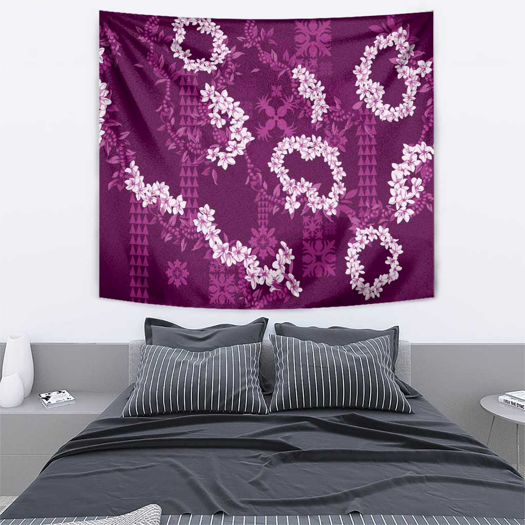 Mokihana Maile and Ilima Leis Tapestry Akala Hawaiian Tapa Quilt Pattern - Polynesian Pride
