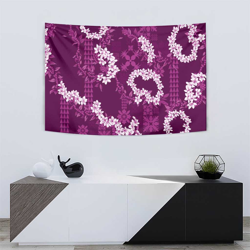 Mokihana Maile and Ilima Leis Tapestry Akala Hawaiian Tapa Quilt Pattern - Polynesian Pride