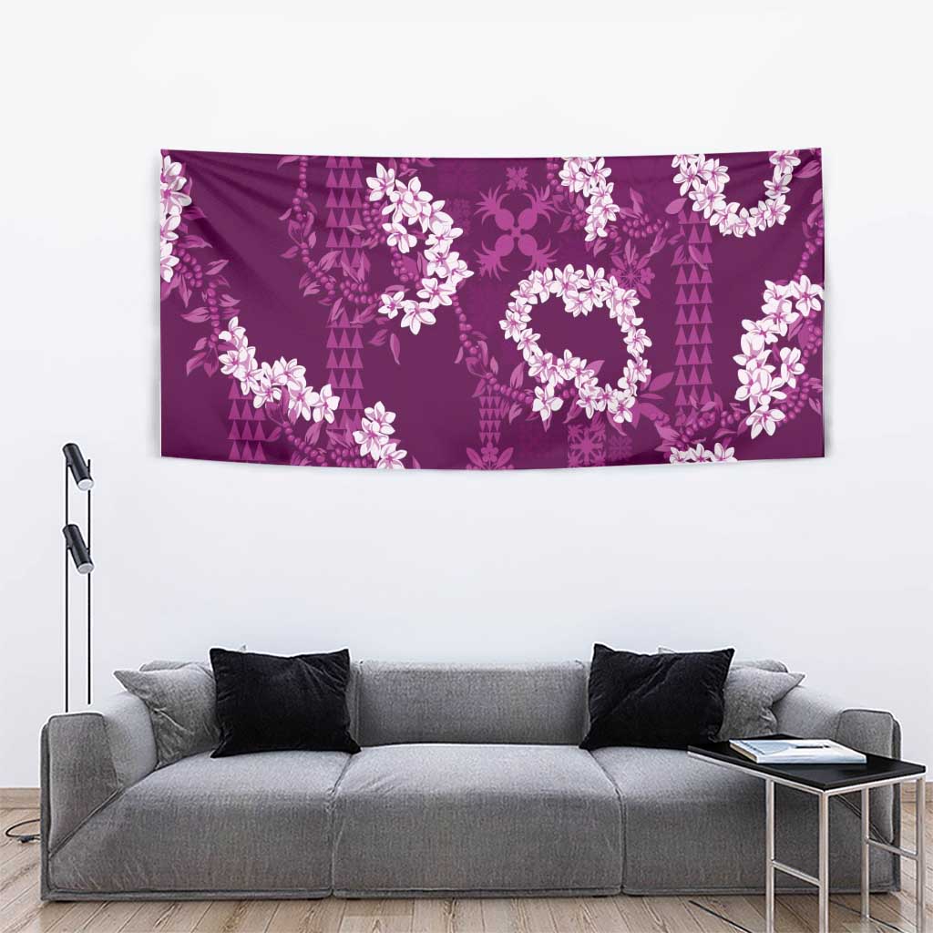 Mokihana Maile and Ilima Leis Tapestry Akala Hawaiian Tapa Quilt Pattern - Polynesian Pride