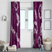Mokihana Maile and Ilima Leis Window Curtain Akala Hawaiian Tapa Quilt Pattern - Polynesian Pride