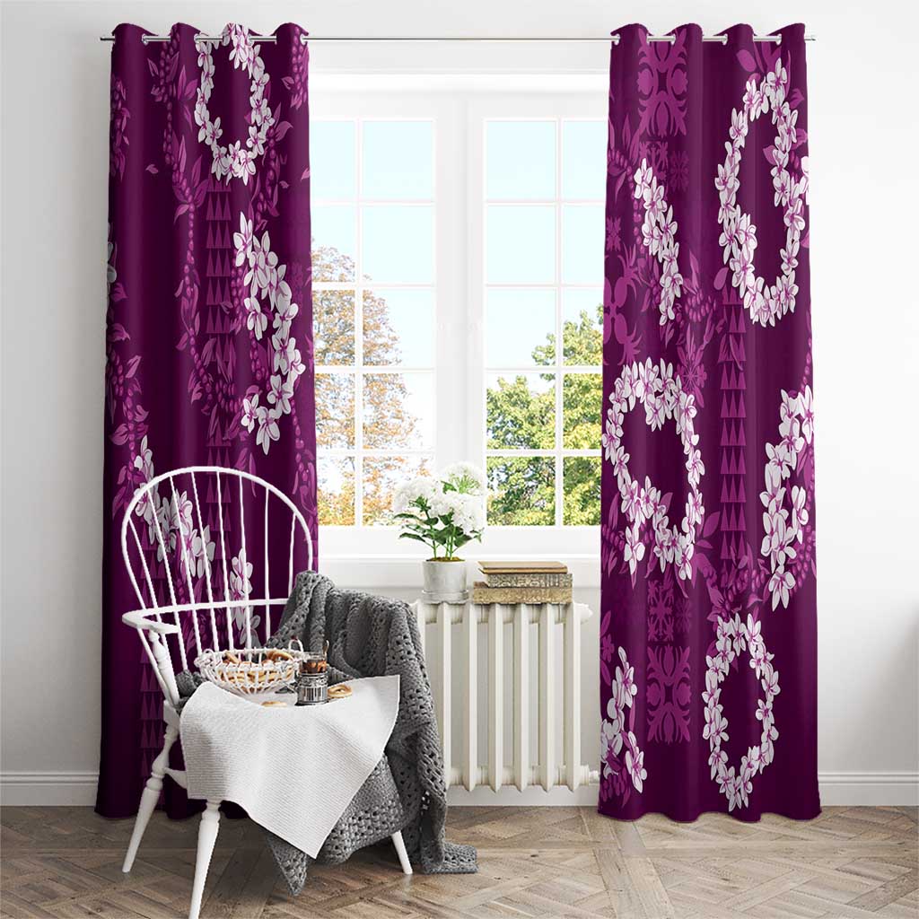 Mokihana Maile and Ilima Leis Window Curtain Akala Hawaiian Tapa Quilt Pattern - Polynesian Pride