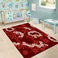 Mokihana Maile and Ilima Leis Area Rug Ulaʻula Hawaiian Tapa Quilt Pattern LT9 - Polynesian Pride