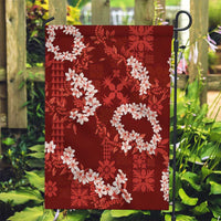 Mokihana Maile and Ilima Leis Garden Flag Ulaʻula Hawaiian Tapa Quilt Pattern LT9 Garden Flag Red - Polynesian Pride
