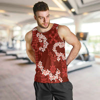 Mokihana Maile and Ilima Leis Men Tank Top Ulaʻula Hawaiian Tapa Quilt Pattern - Polynesian Pride
