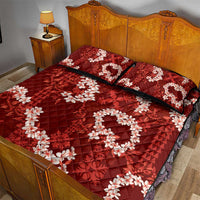 Mokihana Maile and Ilima Leis Quilt Bed Set Ulaʻula Hawaiian Tapa Quilt Pattern - Polynesian Pride