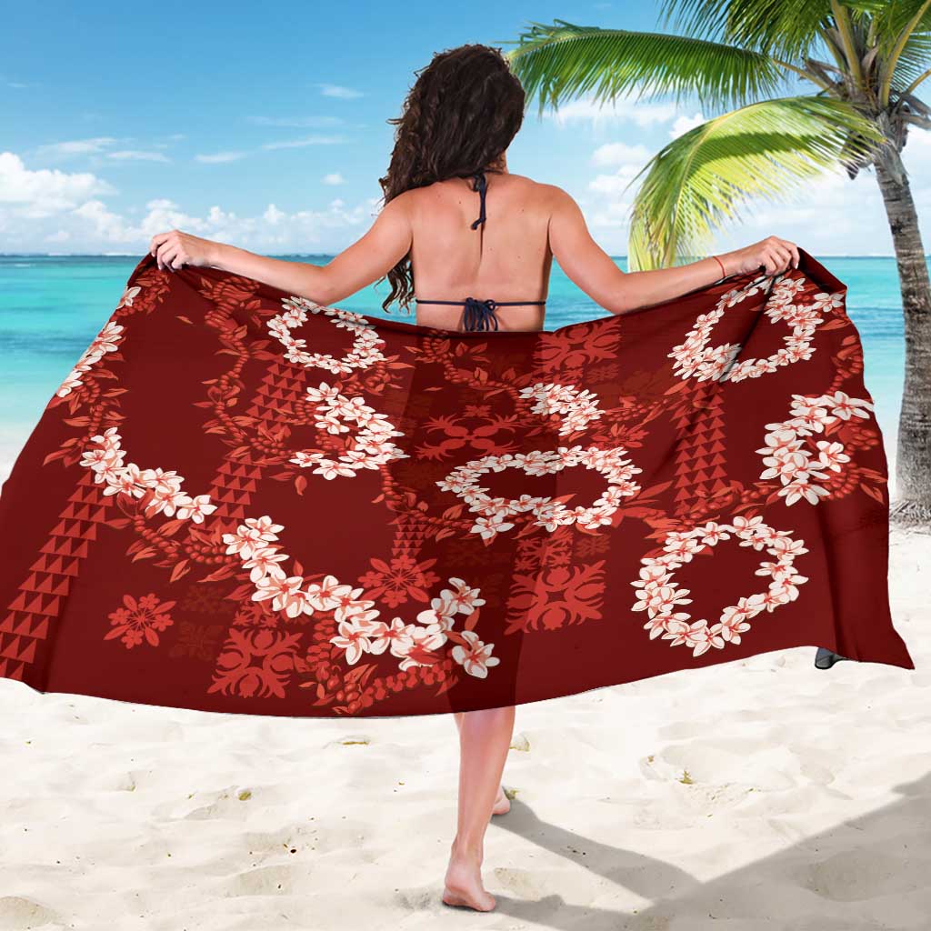 Mokihana Maile and Ilima Leis Sarong Ulaʻula Hawaiian Tapa Quilt Pattern - Polynesian Pride