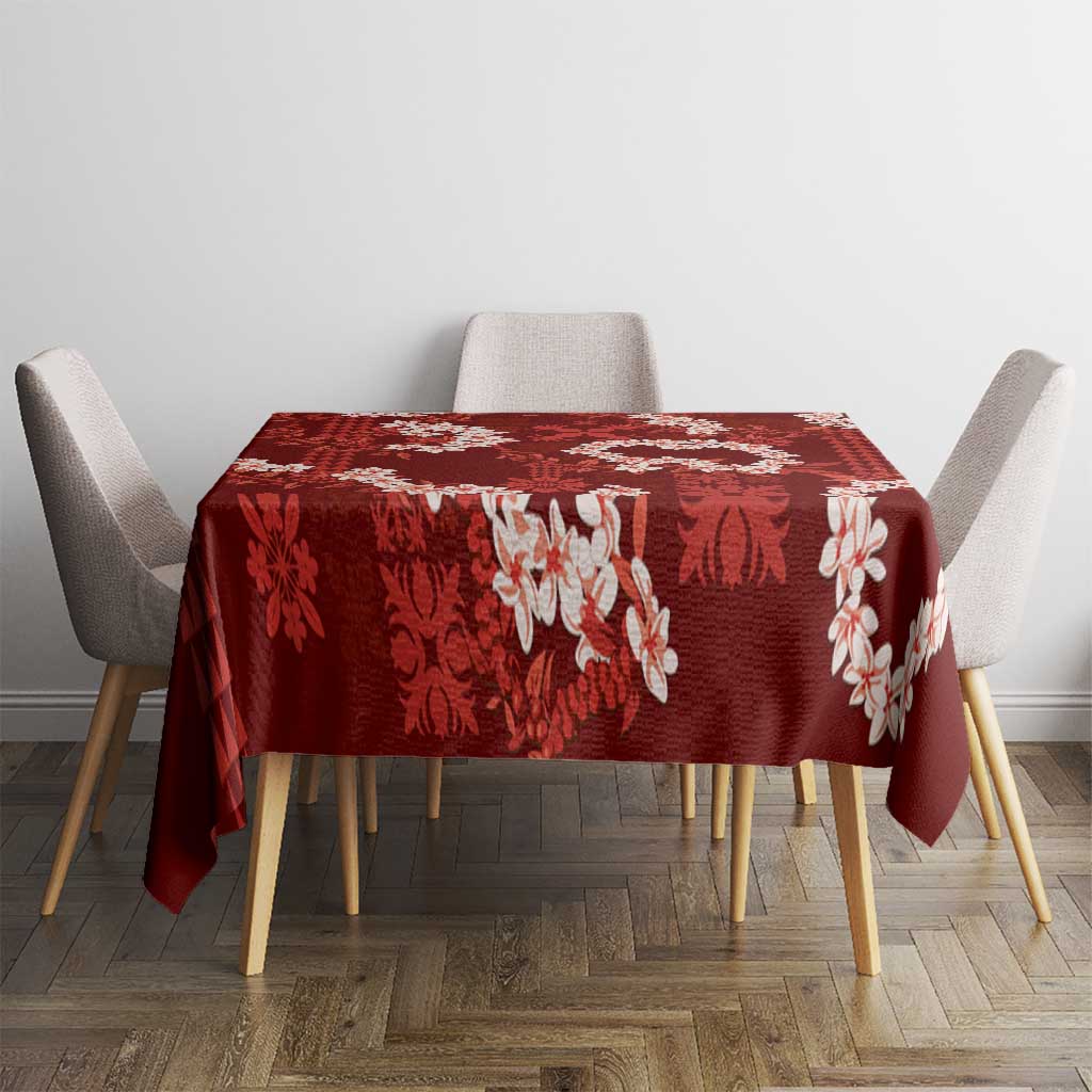 Mokihana Maile and Ilima Leis Tablecloth Ulaʻula Hawaiian Tapa Quilt Pattern - Polynesian Pride