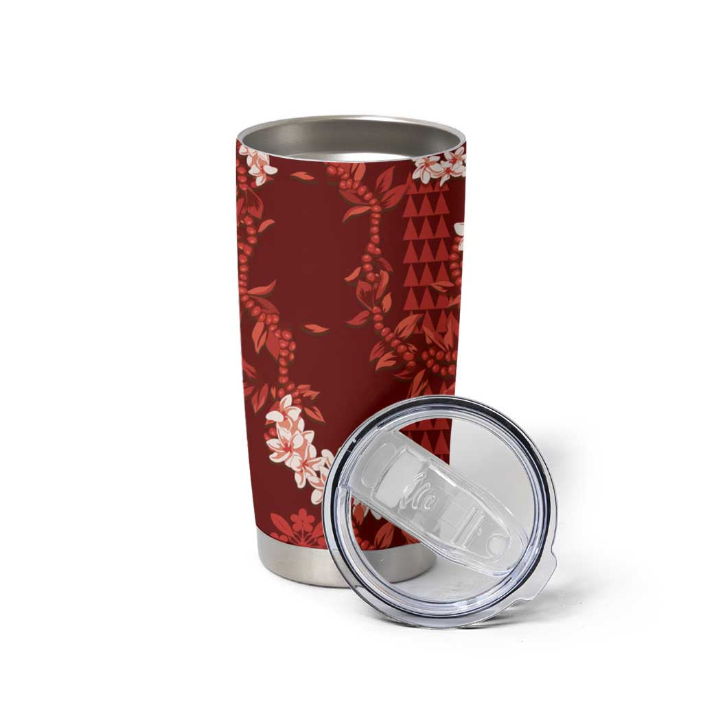 Mokihana Maile and Ilima Leis Tumbler Cup Ulaʻula Hawaiian Tapa Quilt Pattern - Polynesian Pride