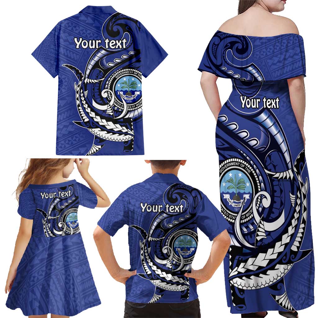 Personalized FSM 1986 Independence Day Family Matching Off Shoulder Maxi Dress and Hawaiian Shirt Polynesian Shark Tattoo Style LT9 - Polynesian Pride