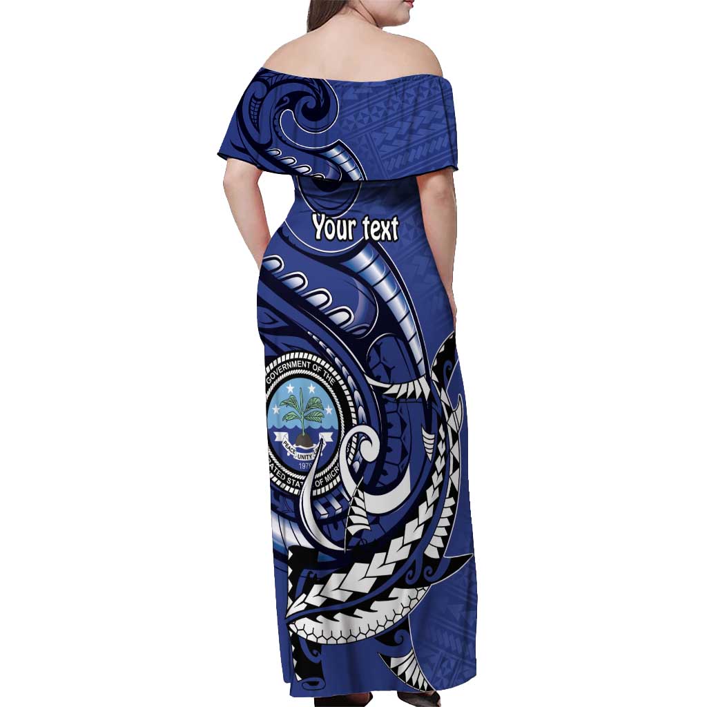 Personalized FSM 1986 Independence Day Off Shoulder Maxi Dress Polynesian Shark Tattoo Style LT9 - Polynesian Pride