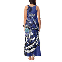 Personalized FSM 1986 Independence Day Tank Maxi Dress Polynesian Shark Tattoo Style