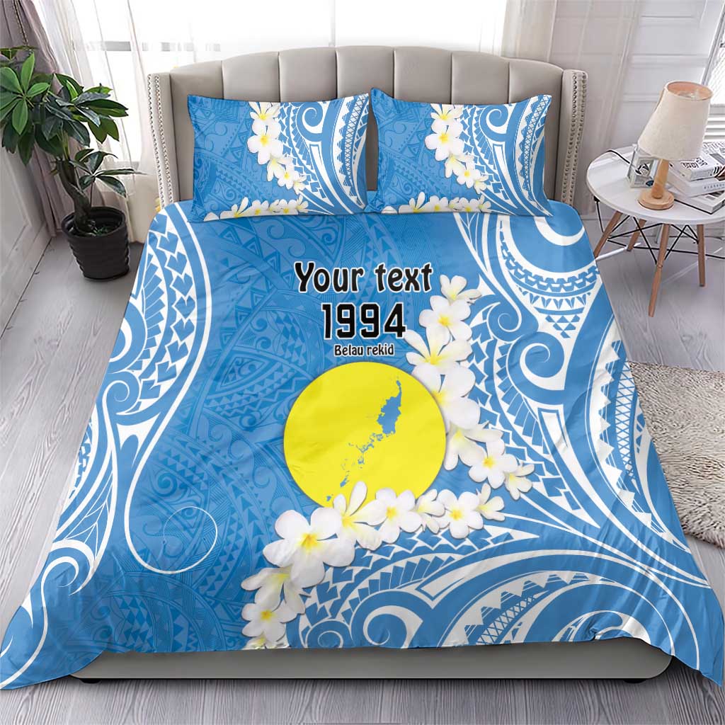 Personalized Palau 1994 Belau Rekid Bedding Set Polynesian Plumeria Style LT9 - Polynesian Pride