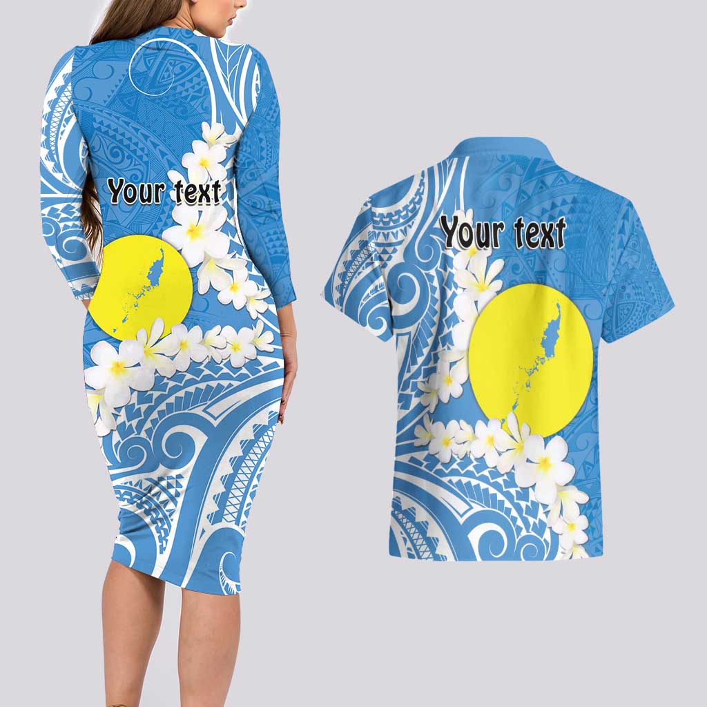 Personalized Palau 1994 Belau Rekid Couples Matching Long Sleeve Bodycon Dress and Hawaiian Shirt Polynesian Plumeria Style LT9 - Polynesian Pride