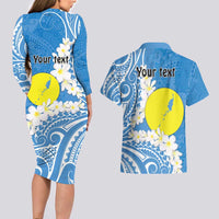 Personalized Palau 1994 Belau Rekid Couples Matching Long Sleeve Bodycon Dress and Hawaiian Shirt Polynesian Plumeria Style LT9 - Polynesian Pride