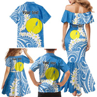 Personalized Palau 1994 Belau Rekid Family Matching Mermaid Dress and Hawaiian Shirt Polynesian Plumeria Style LT9 - Polynesian Pride