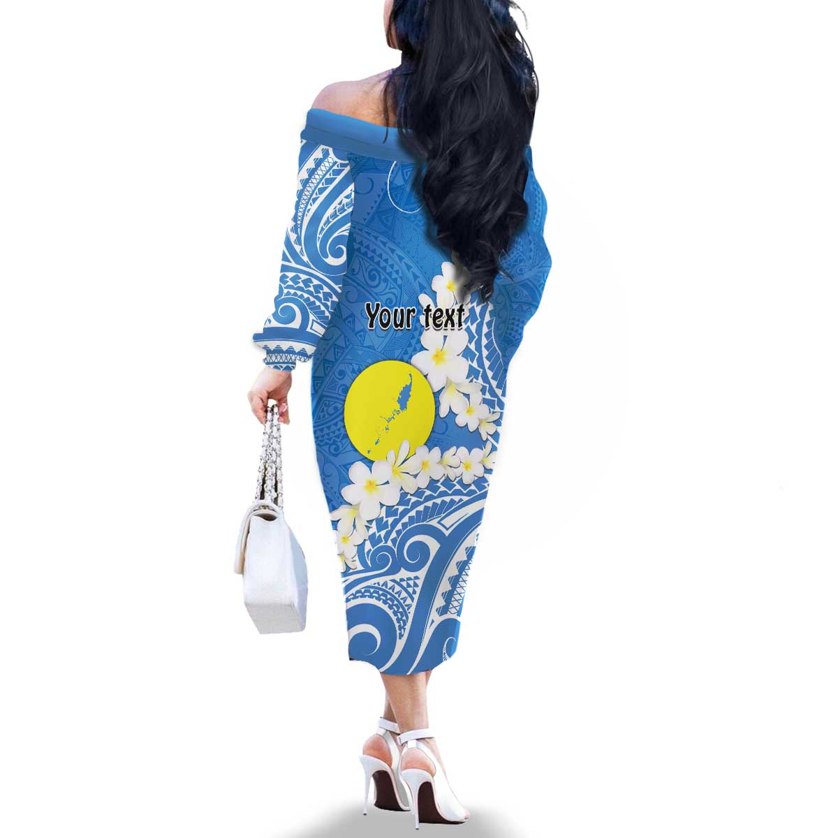 Personalized Palau 1994 Belau Rekid Family Matching Off The Shoulder Long Sleeve Dress and Hawaiian Shirt Polynesian Plumeria Style LT9 - Polynesian Pride