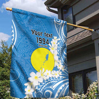 Personalized Palau 1994 Belau Rekid Garden Flag Polynesian Plumeria Style LT9 - Polynesian Pride