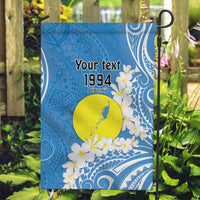Personalized Palau 1994 Belau Rekid Garden Flag Polynesian Plumeria Style LT9 Garden Flag Blue - Polynesian Pride