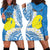 Personalized Palau 1994 Belau Rekid Hoodie Dress Polynesian Plumeria Style