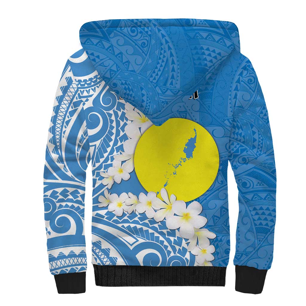 Personalized Palau 1994 Belau Rekid Sherpa Hoodie Polynesian Plumeria Style LT9 - Polynesian Pride