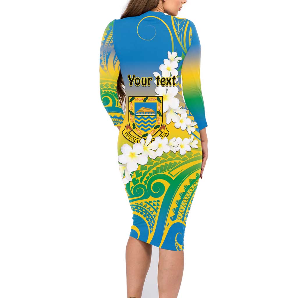 Personalised Tuvalu 1978 Independence Day Family Matching Long Sleeve Bodycon Dress and Hawaiian Shirt Polynesian Plumeria Style LT9 - Polynesian Pride