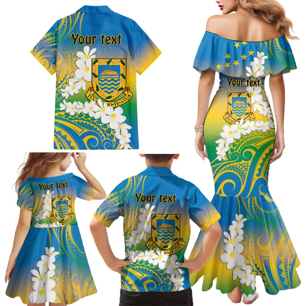 Personalised Tuvalu 1978 Independence Day Family Matching Mermaid Dress and Hawaiian Shirt Polynesian Plumeria Style LT9 - Polynesian Pride
