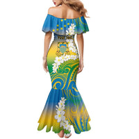 Personalised Tuvalu 1978 Independence Day Family Matching Mermaid Dress and Hawaiian Shirt Polynesian Plumeria Style LT9 - Polynesian Pride