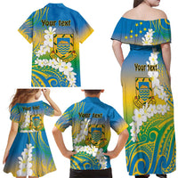Personalised Tuvalu 1978 Independence Day Family Matching Off Shoulder Maxi Dress and Hawaiian Shirt Polynesian Plumeria Style LT9 - Polynesian Pride