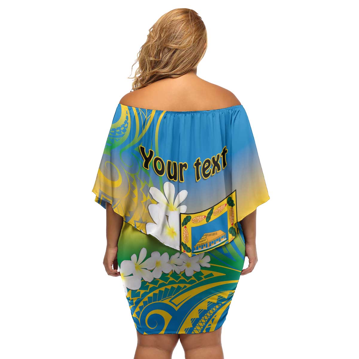 Personalised Tuvalu 1978 Independence Day Family Matching Off Shoulder Short Dress and Hawaiian Shirt Polynesian Plumeria Style LT9 - Polynesian Pride