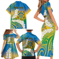 Personalised Tuvalu 1978 Independence Day Family Matching Short Sleeve Bodycon Dress and Hawaiian Shirt Polynesian Plumeria Style LT9 - Polynesian Pride