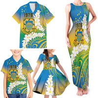 Personalised Tuvalu 1978 Independence Day Family Matching Tank Maxi Dress and Hawaiian Shirt Polynesian Plumeria Style LT9 - Polynesian Pride