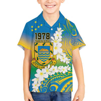 Personalised Tuvalu 1978 Independence Day Kid Hawaiian Shirt Polynesian Plumeria Style