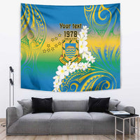 Personalised Tuvalu 1978 Independence Day Tapestry Polynesian Plumeria Style LT9 Gradient - Polynesian Pride