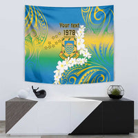 Personalised Tuvalu 1978 Independence Day Tapestry Polynesian Plumeria Style LT9 - Polynesian Pride