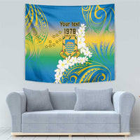 Personalised Tuvalu 1978 Independence Day Tapestry Polynesian Plumeria Style LT9 - Polynesian Pride