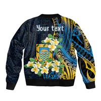 Personalised Tuvalu Beautiful Plumeria Flower Bomber Jacket LT9 - Polynesian Pride