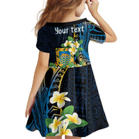 Personalised Tuvalu Beautiful Plumeria Flower Family Matching Long Sleeve Bodycon Dress and Hawaiian Shirt LT9 - Polynesian Pride