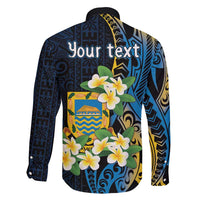 Personalised Tuvalu Beautiful Plumeria Flower Family Matching Long Sleeve Bodycon Dress and Hawaiian Shirt LT9 - Polynesian Pride