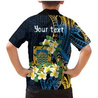 Personalised Tuvalu Beautiful Plumeria Flower Family Matching Mermaid Dress and Hawaiian Shirt LT9 - Polynesian Pride