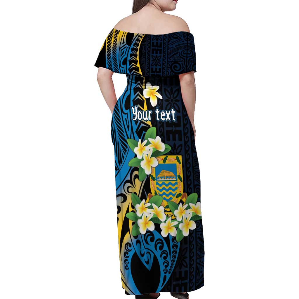 Personalised Tuvalu Beautiful Plumeria Flower Family Matching Off Shoulder Maxi Dress and Hawaiian Shirt LT9 - Polynesian Pride