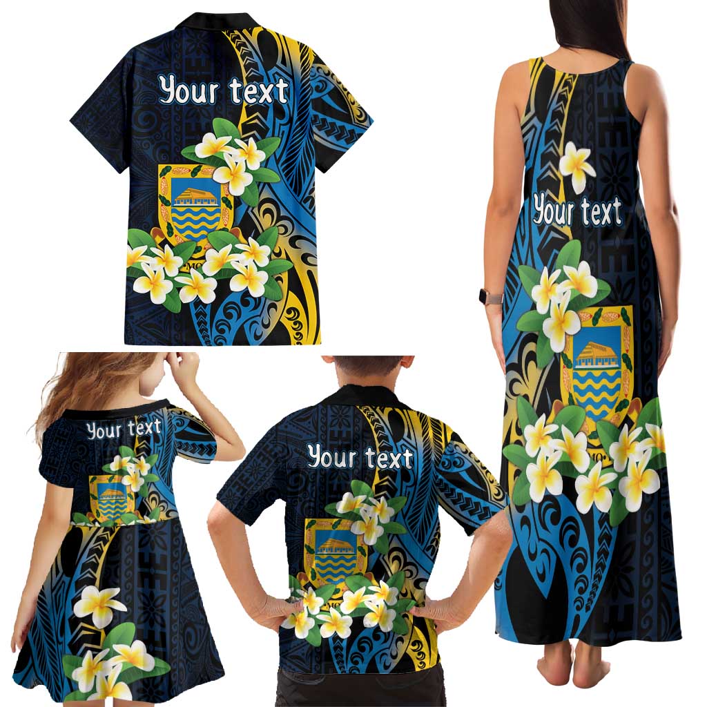 Personalised Tuvalu Beautiful Plumeria Flower Family Matching Tank Maxi Dress and Hawaiian Shirt LT9 - Polynesian Pride