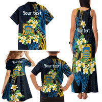 Personalised Tuvalu Beautiful Plumeria Flower Family Matching Tank Maxi Dress and Hawaiian Shirt LT9 - Polynesian Pride
