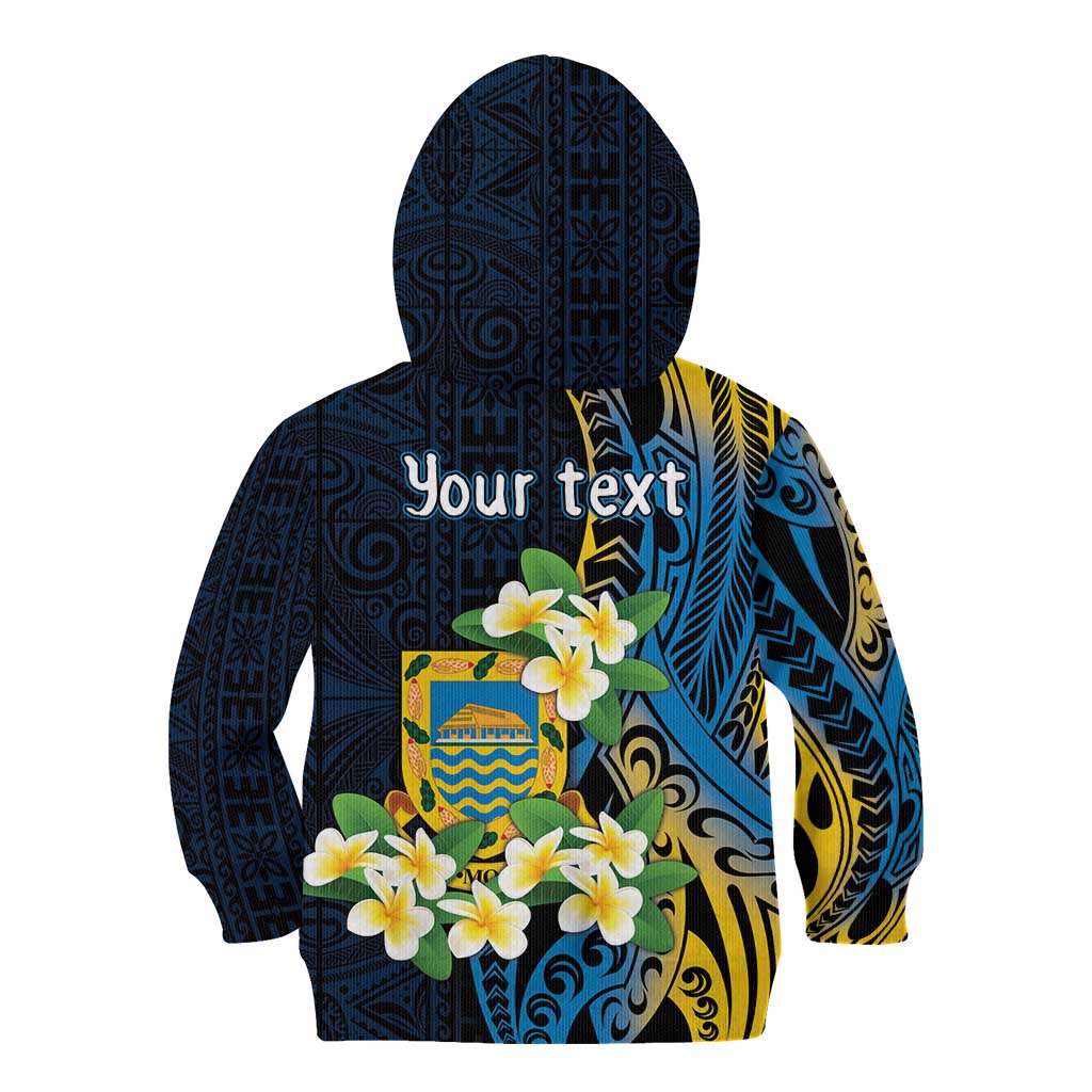 Personalised Tuvalu Beautiful Plumeria Flower Kid Hoodie LT9 - Polynesian Pride