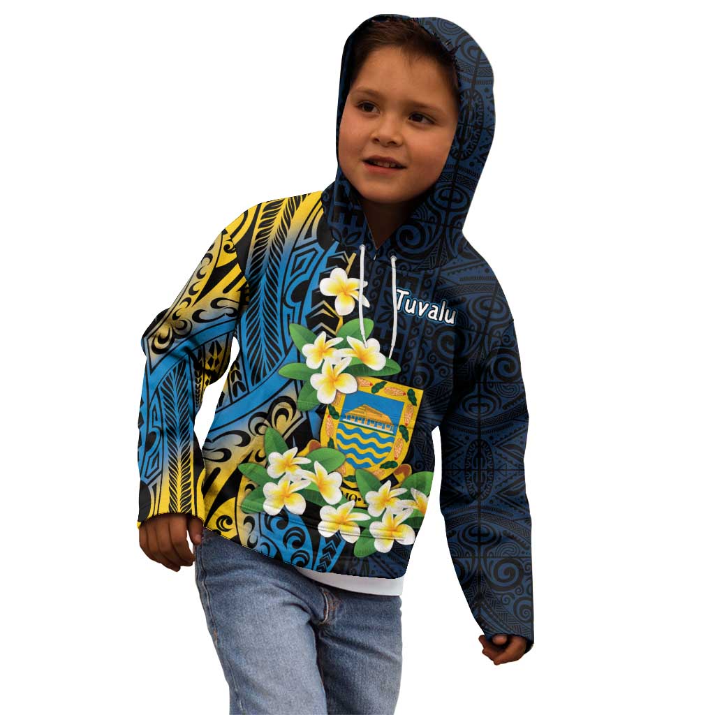 Personalised Tuvalu Beautiful Plumeria Flower Kid Hoodie LT9 - Polynesian Pride