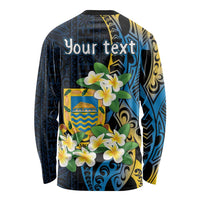 Personalised Tuvalu Beautiful Plumeria Flower Long Sleeve Shirt LT9 - Polynesian Pride